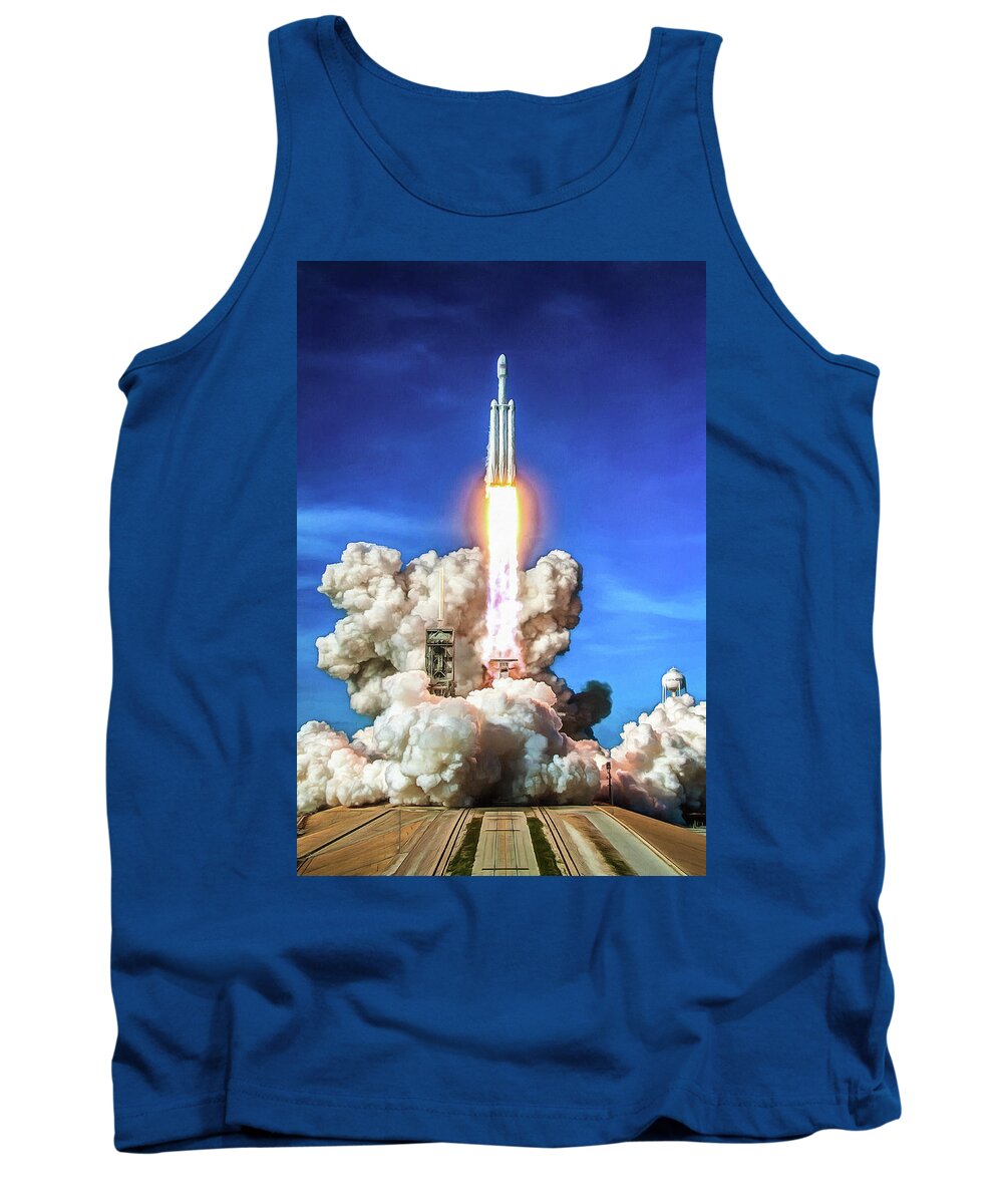 Falcon Heavy Tank Top featuring the photograph SpaceX Falcon Heavy Rocket launch by Matthias Hauser