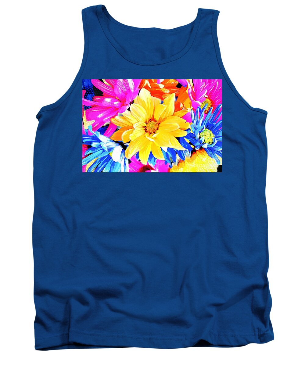 Flowers Tank Top featuring the painting Spring Fling by Tina LeCour