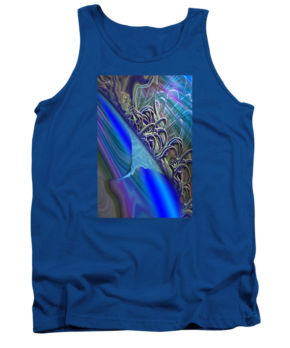 Mighty Sight Studio Abstractions Surrealism  Tank Top featuring the painting Sprinters Awl by Steve Sperry