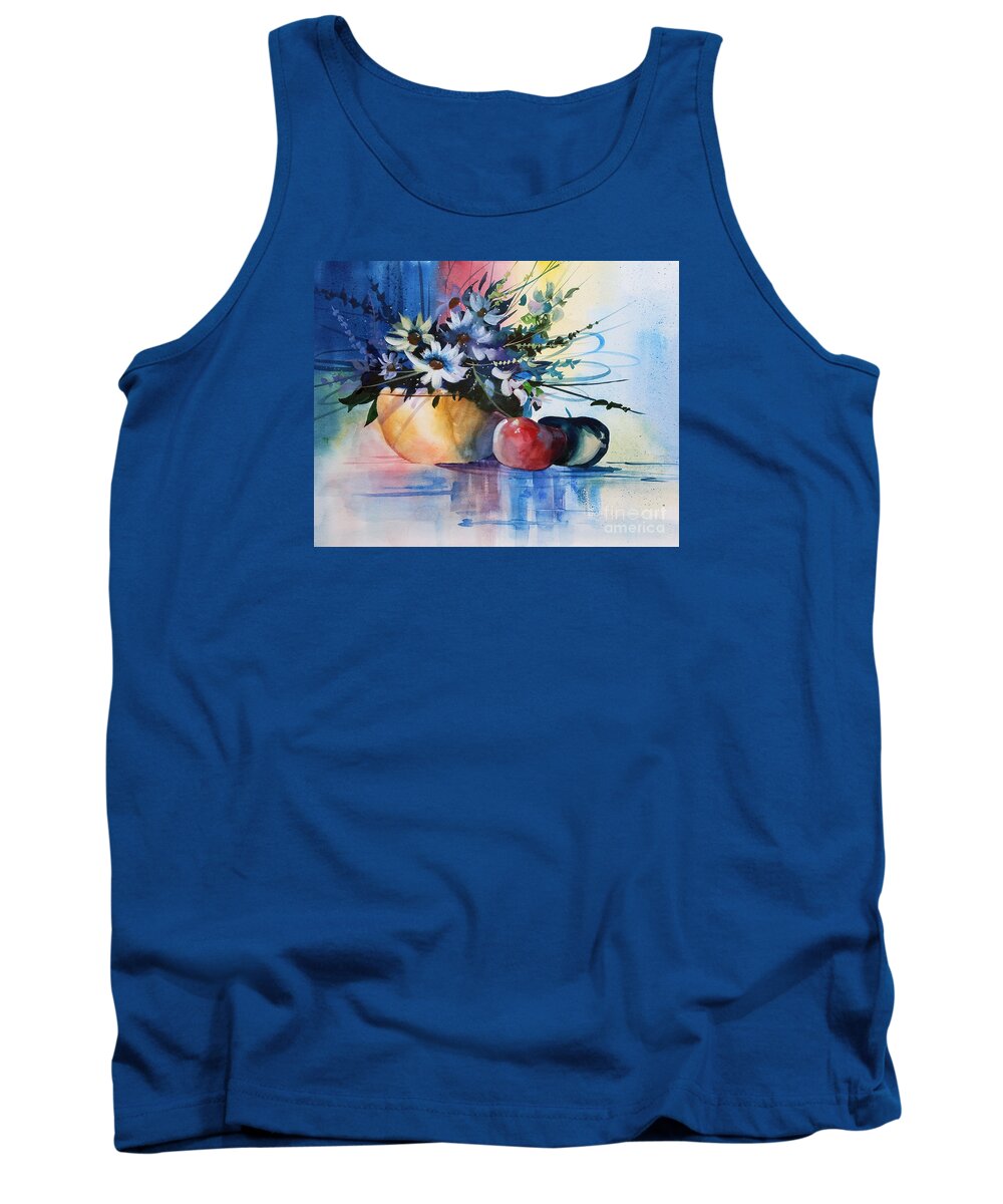 Glowing Daisies Tank Top featuring the painting Still Life with Fruit by Frank Zampardi