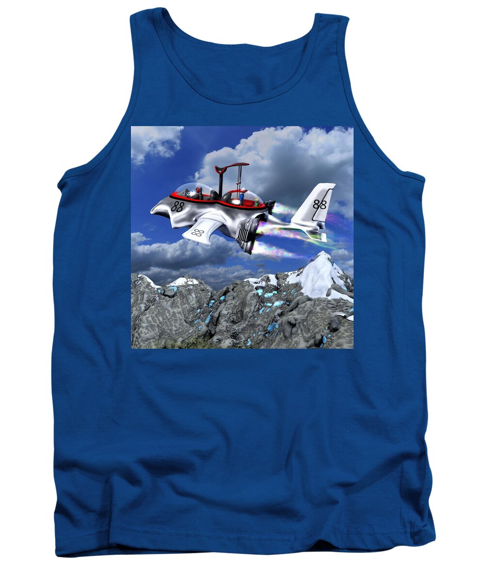 Island 8 Tank Top featuring the painting Stowing the Lift by David Luebbert