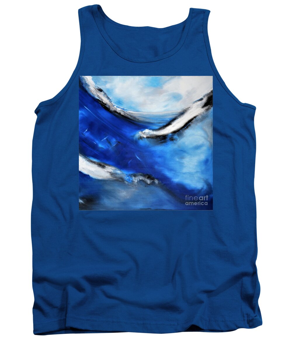 Sky Tank Top featuring the painting Submersion by Tracey Lee Cassin