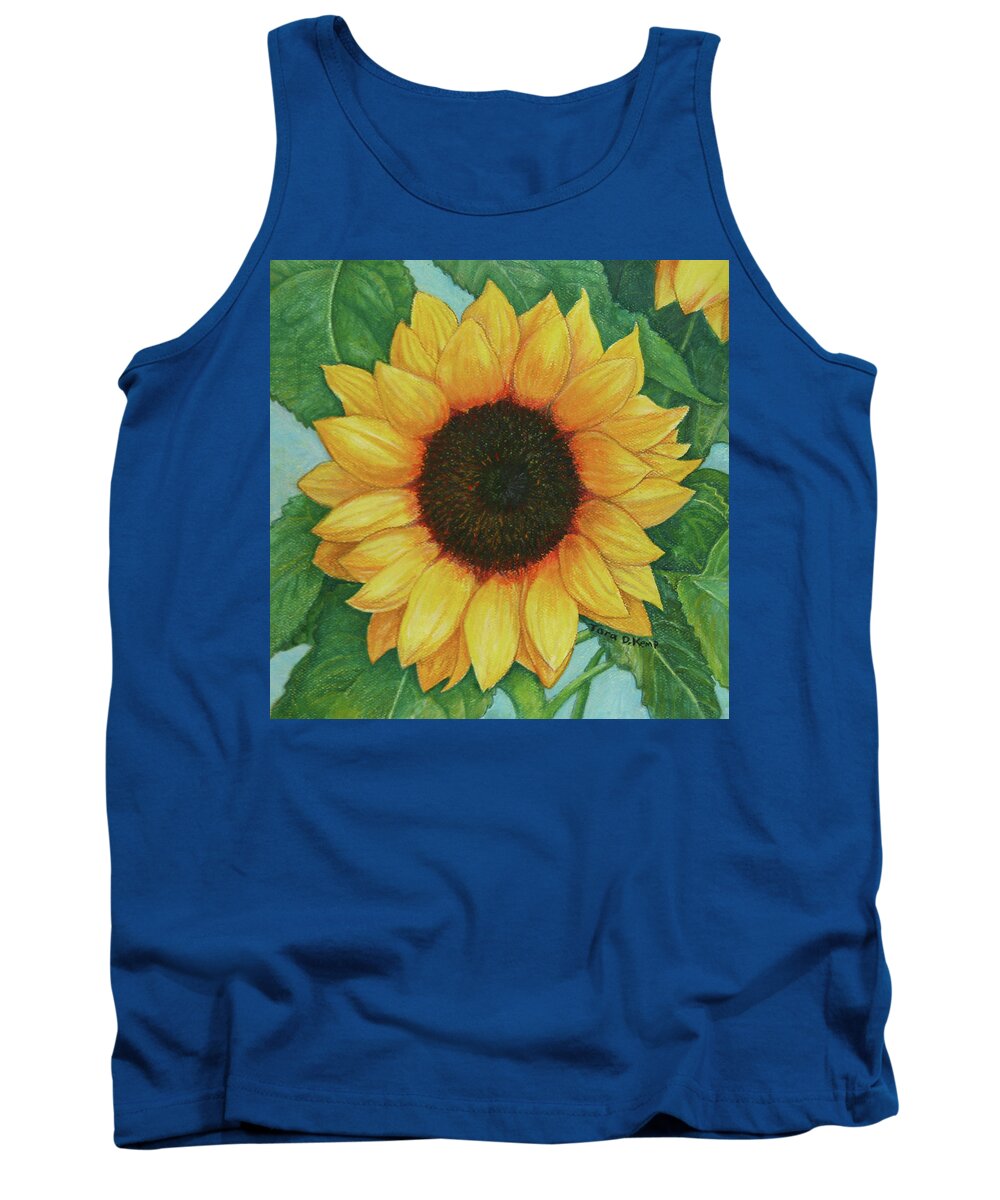 Sunflower Tank Top featuring the painting Sun One by Tara D Kemp