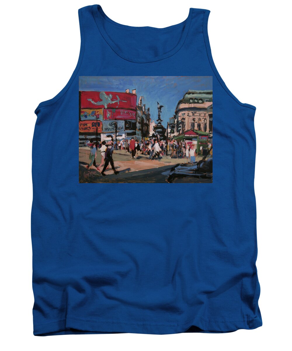 England Tank Top featuring the painting Sunny Piccadilly by Nop Briex