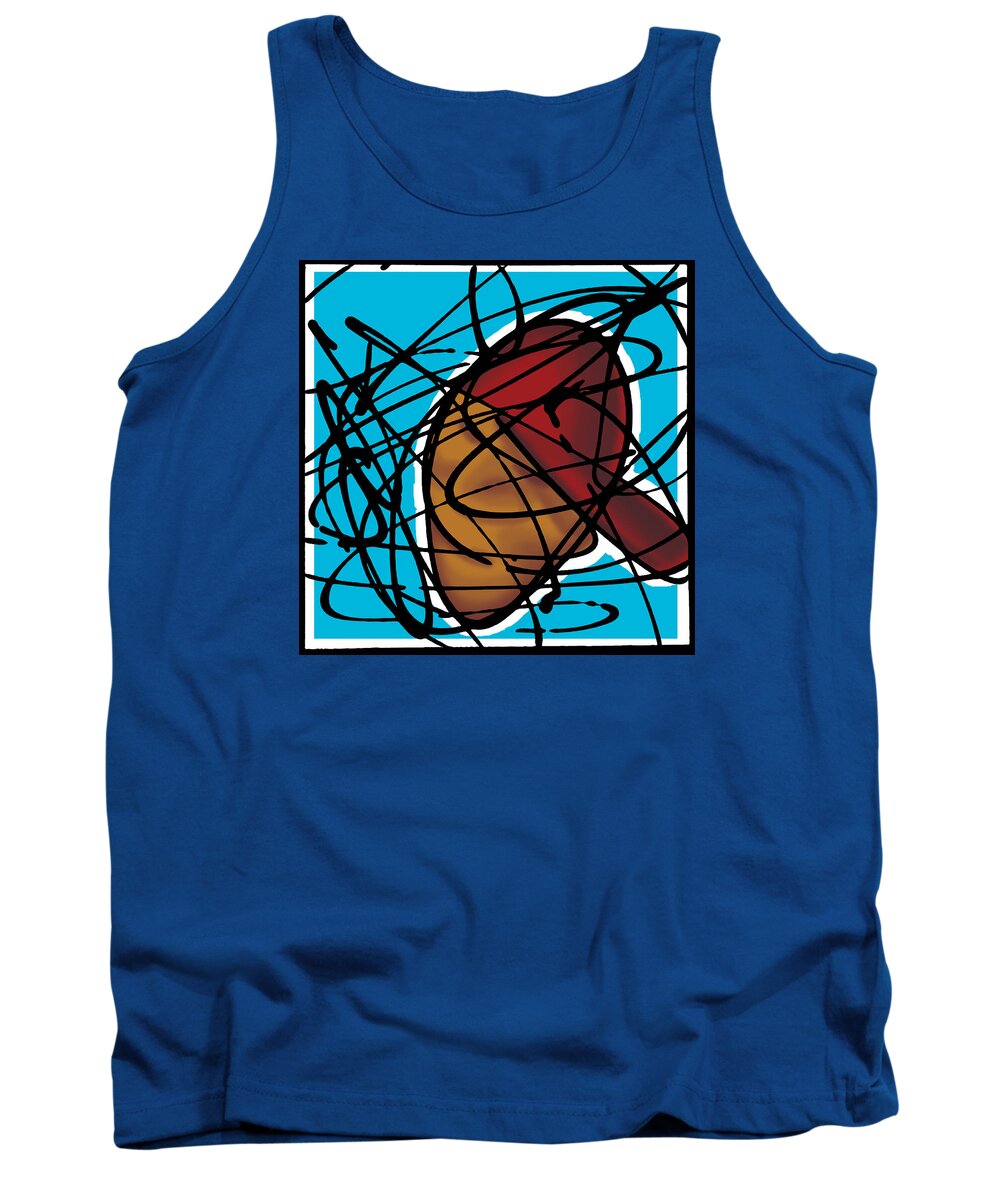 Abstract Tank Top featuring the painting The B-Boy As Icon by Ismael Cavazos