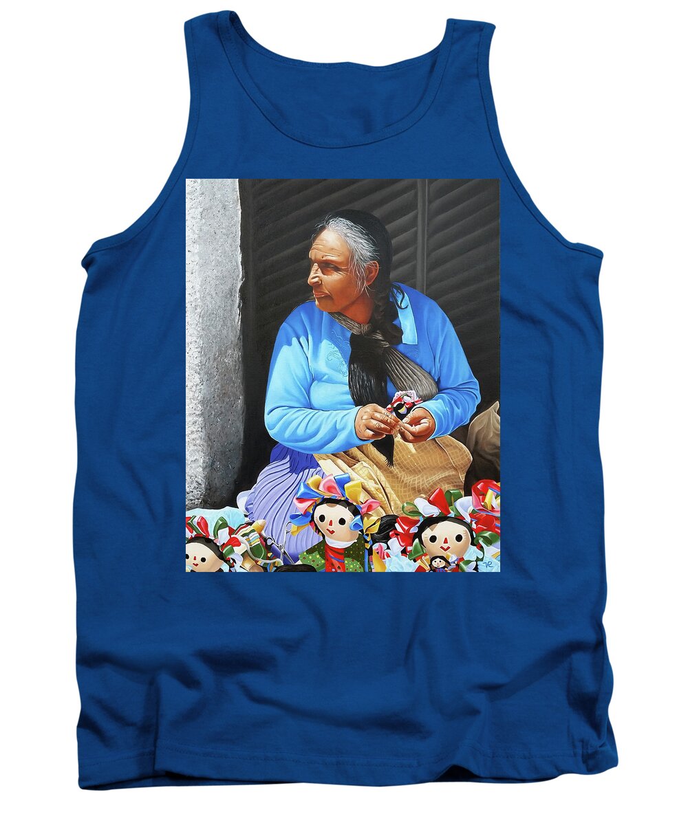 Doll Maker Tank Top featuring the painting The Doll Maker From Cabo by Vic Ritchey