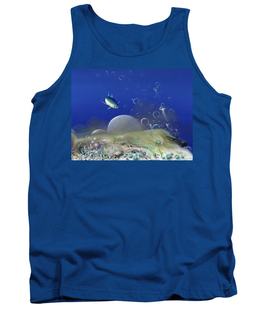 Beach House Tank Top featuring the painting The Garden of Departing Dreams by Lee Pantas