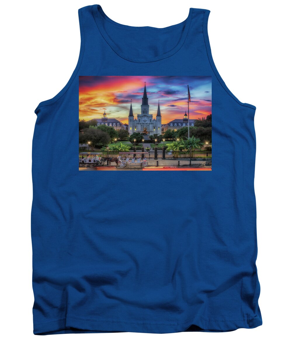 Saint Louis Cathedral Tank Top featuring the photograph The Heart of Old New Orleans by Susan Rissi Tregoning