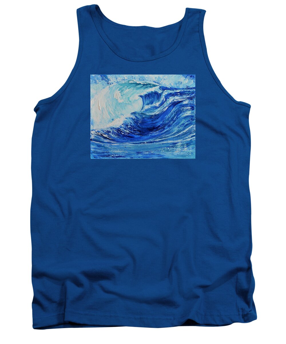 Acrylic Tank Top featuring the painting The Wave by Teresa Wegrzyn