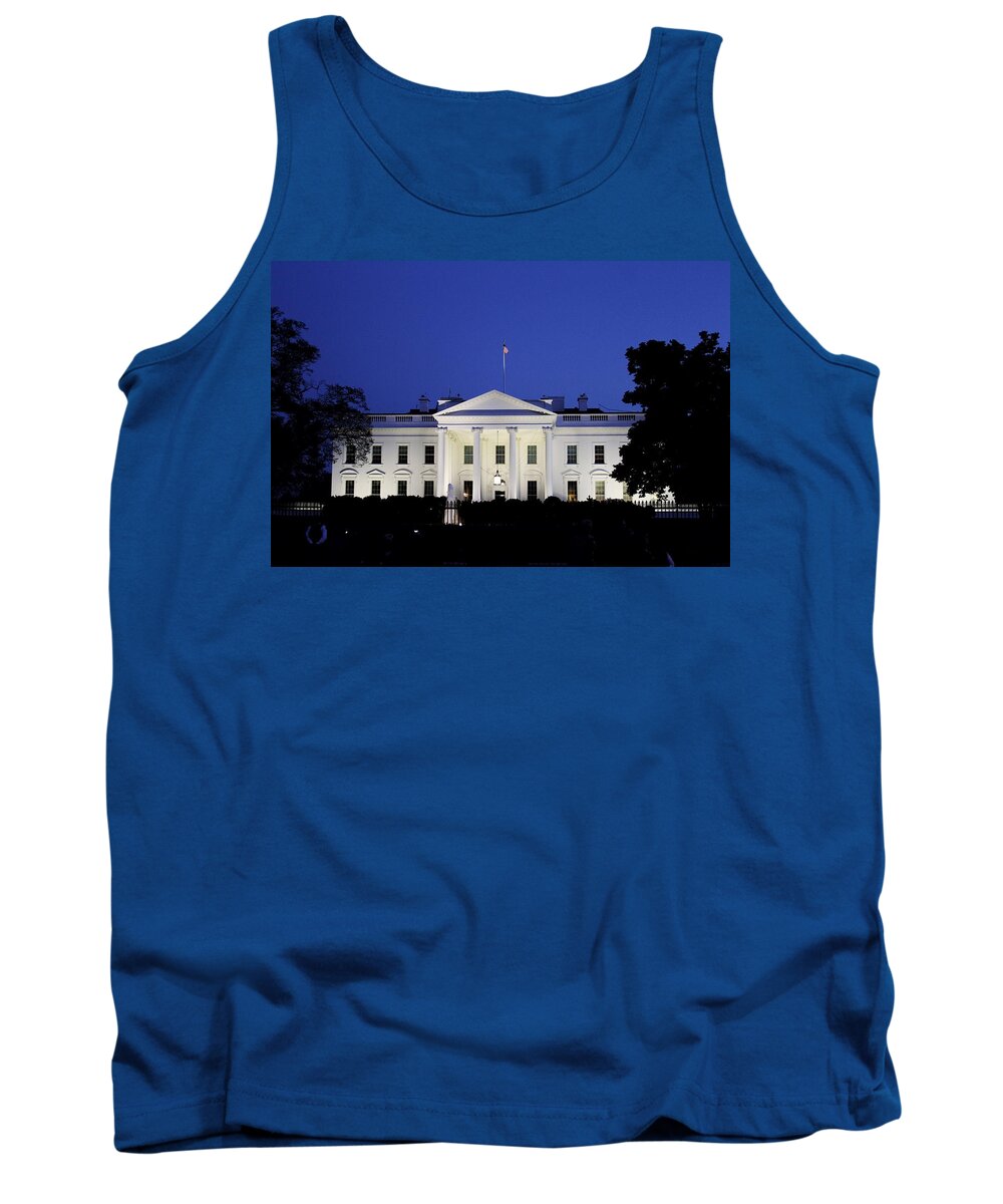 The White House Tank Top featuring the photograph The White House at Night by Jackson Pearson