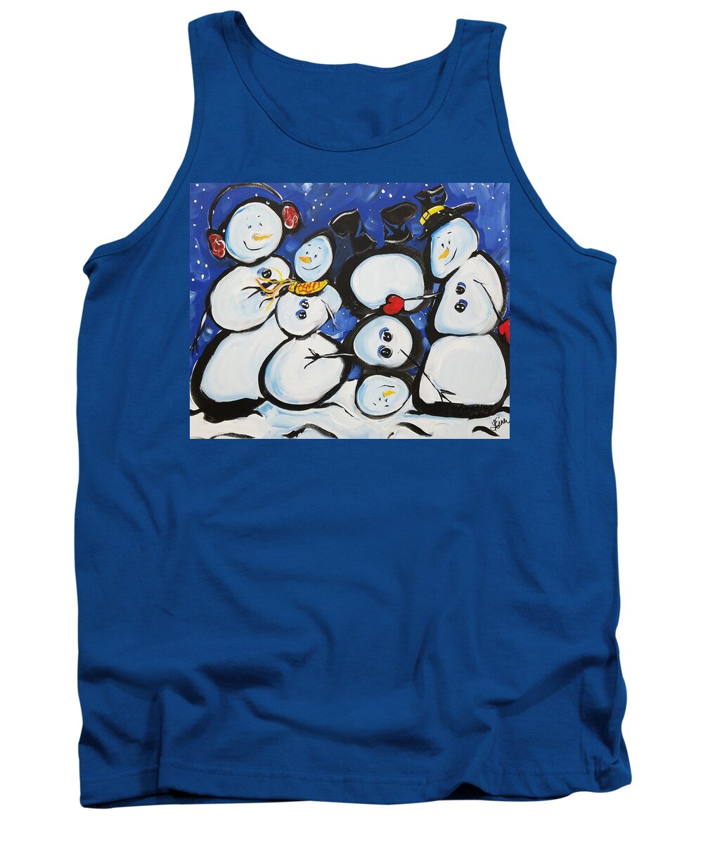 Snow Tank Top featuring the painting To the Beat of a Different Drum by Terri Einer