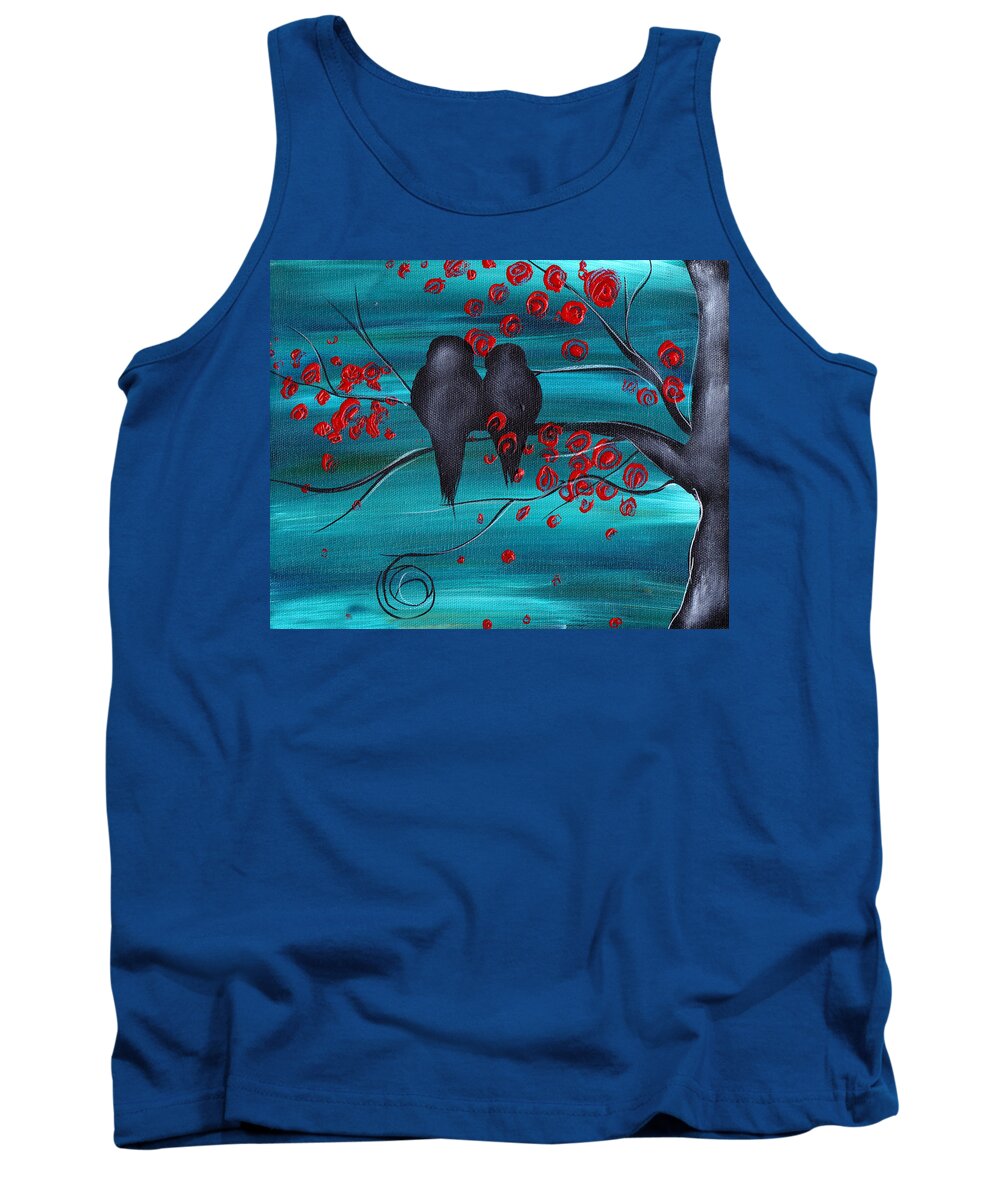 Love Birds Tank Top featuring the painting Together as one by Abril Andrade