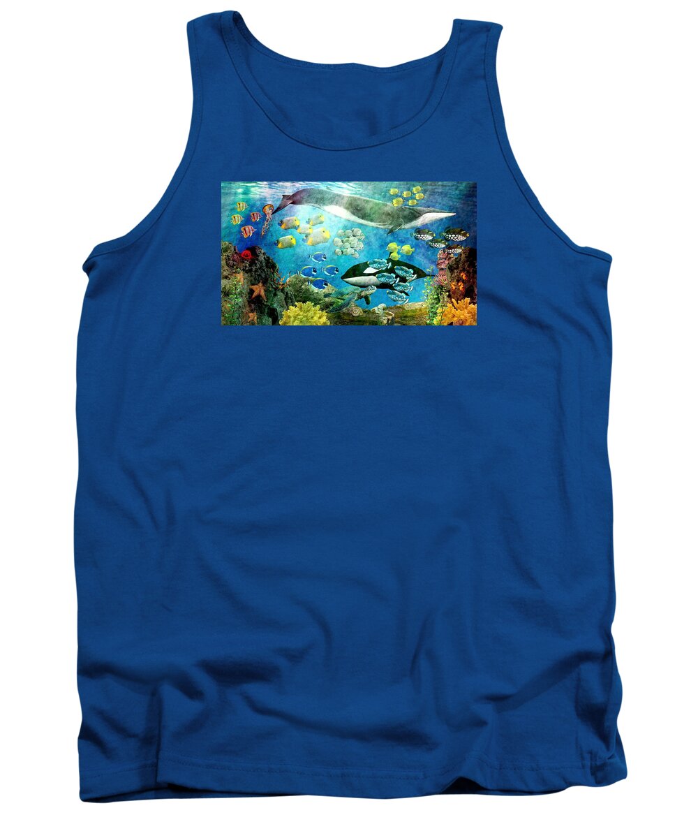 Children Tank Top featuring the digital art Underwater Magic by Ally White