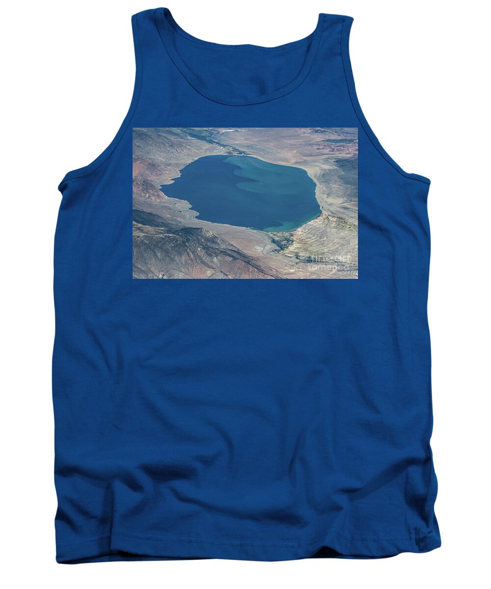 Walker Lake Tank Top featuring the photograph Walker Lake in Mineral County Nevada Aerial by David Oppenheimer