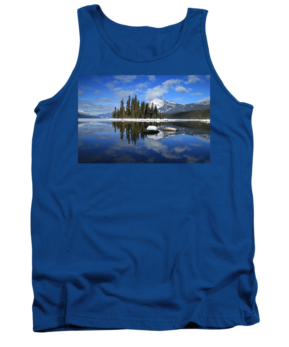 Winters Mirror Tank Top featuring the photograph Winters mirror by Lynn Hopwood