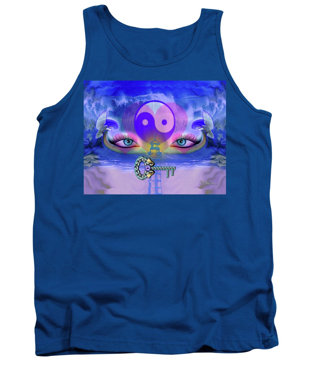 Inspiration Tank Top featuring the photograph Yin Yang Key to Peace #190 by Barbara Tristan