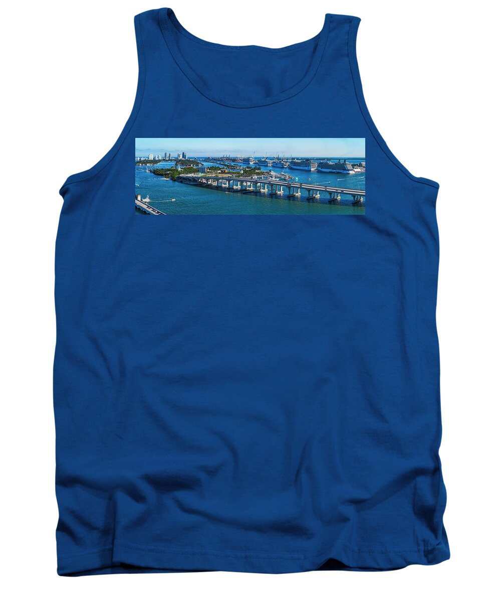 Photography Tank Top featuring the photograph Aerial View Of South Beach And Venetian #1 by Panoramic Images