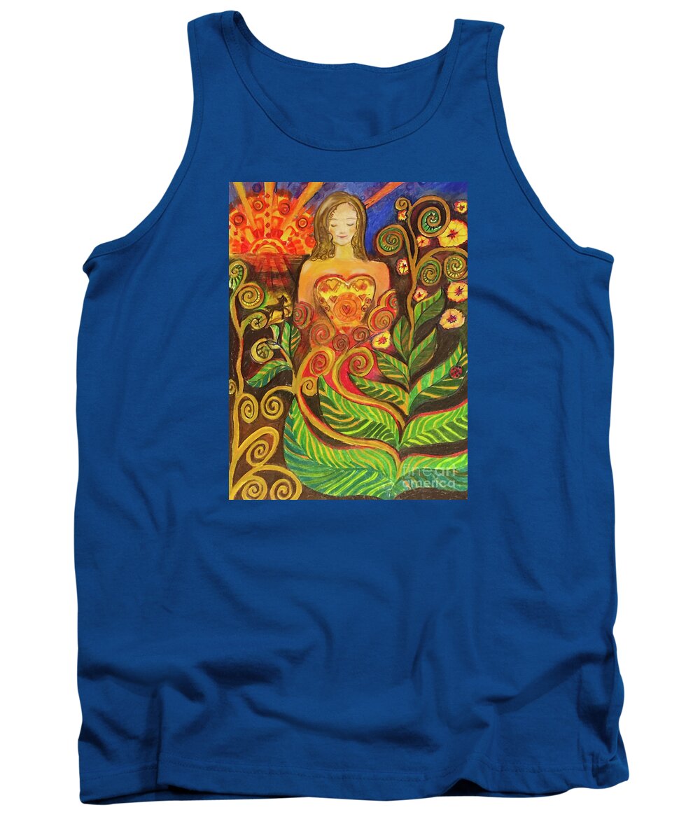 Sunrise Tank Top featuring the drawing Zen Morning #1 by Shelley Myers