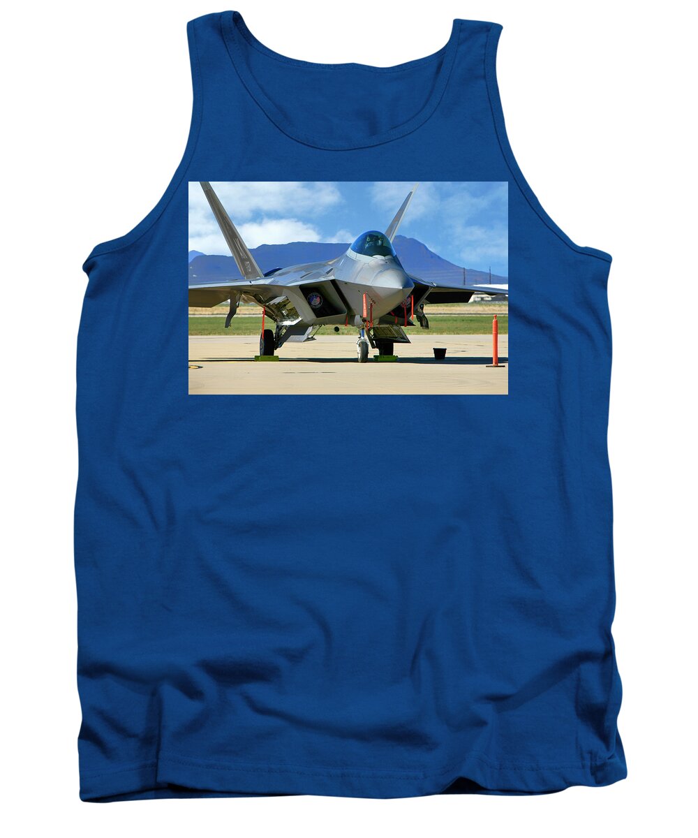 F-22 Tank Top featuring the photograph F22 Rapter #2 by Chris Smith