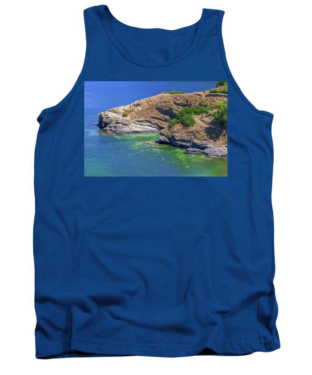 Greece Tank Top featuring the photograph Aegean coast in Bali by Sun Travels