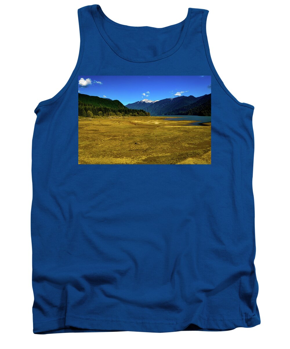 Steve Bunch Tank Top featuring the photograph Baker Lake in the fall low water level by Steve Bunch