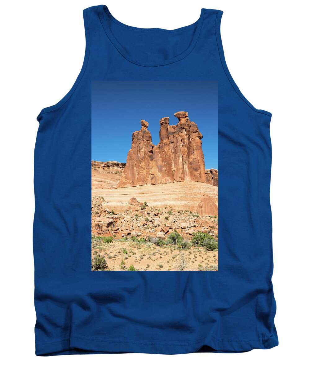 Balanced Rock Tank Top featuring the photograph Balanced Rocks in Arches by Kyle Lee