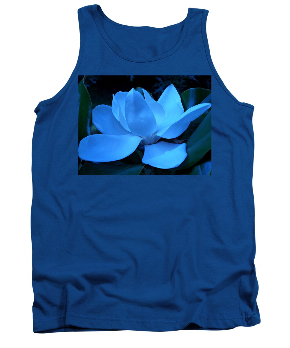 Magnolia Bloom Tank Top featuring the photograph Blue Magnolia by Mike McBrayer