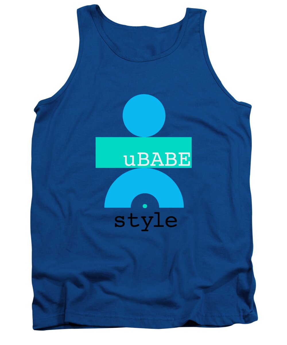 Primitive Blue Tank Top featuring the digital art Cool Style by Ubabe Style