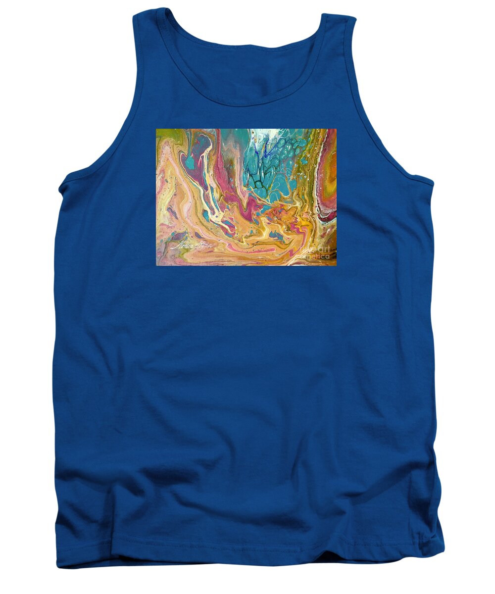 Cosmos Tank Top featuring the painting Cosmic hug by Monica Elena