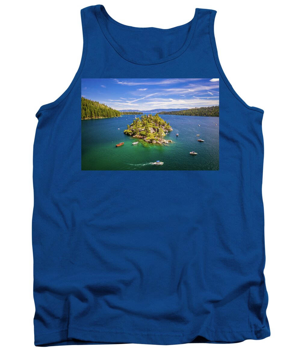 Island Tank Top featuring the photograph Fannette Island Aerial by Clinton Ward