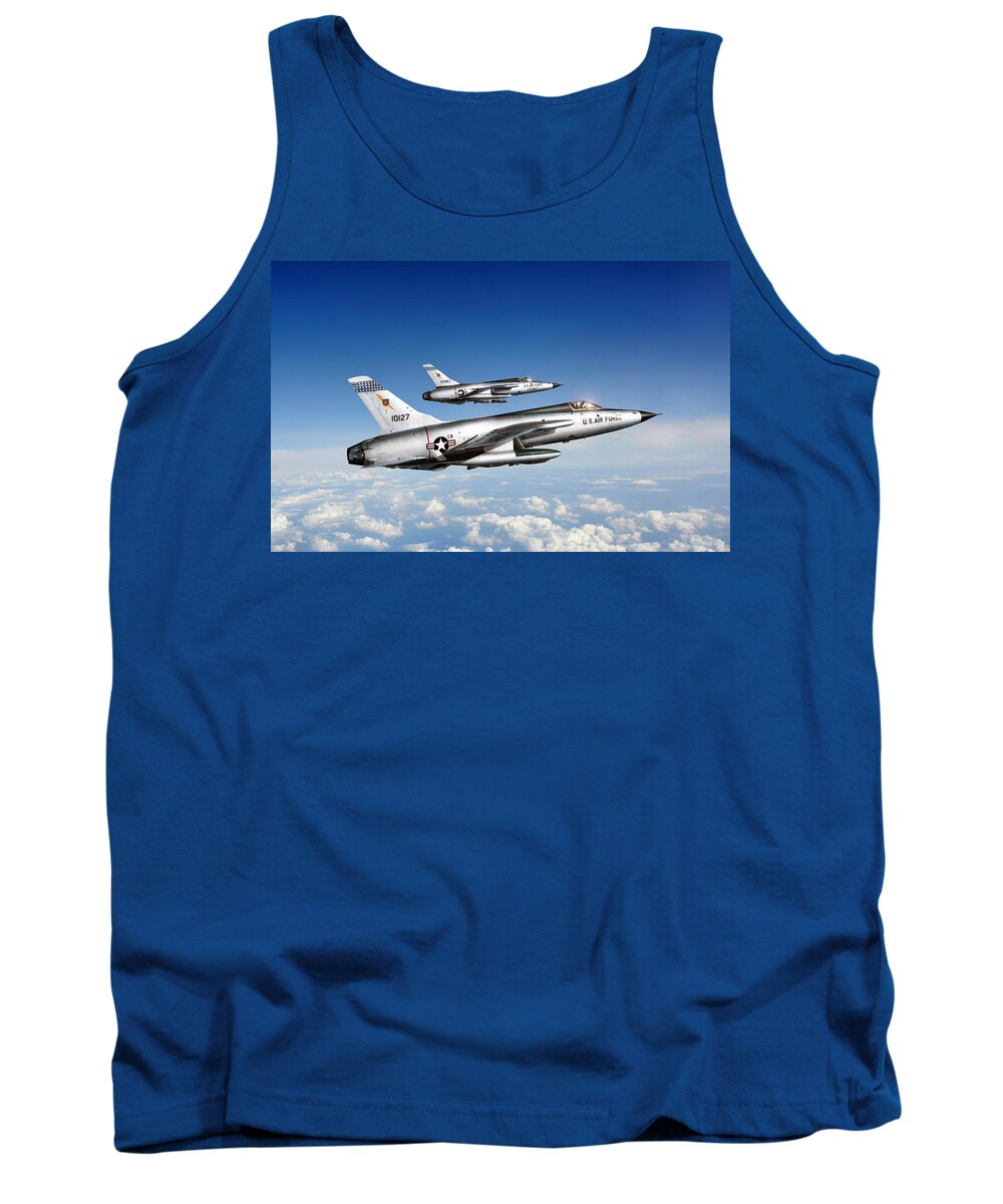 Aviation Tank Top featuring the digital art Fighting Eagles by Peter Chilelli