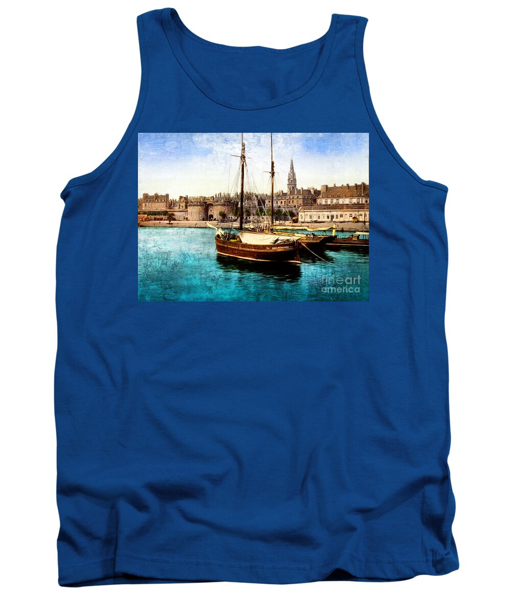 France Tank Top featuring the photograph Harbor St Malo France by Carlos Diaz