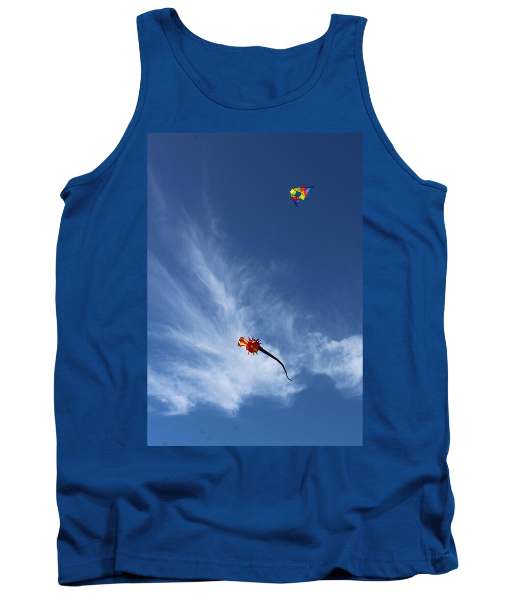 Kites Tank Top featuring the photograph Kites and Clouds by FD Graham