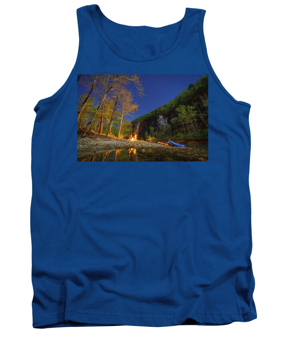 Buffalo National River Tank Top featuring the photograph Midnight Riders by David Dedman