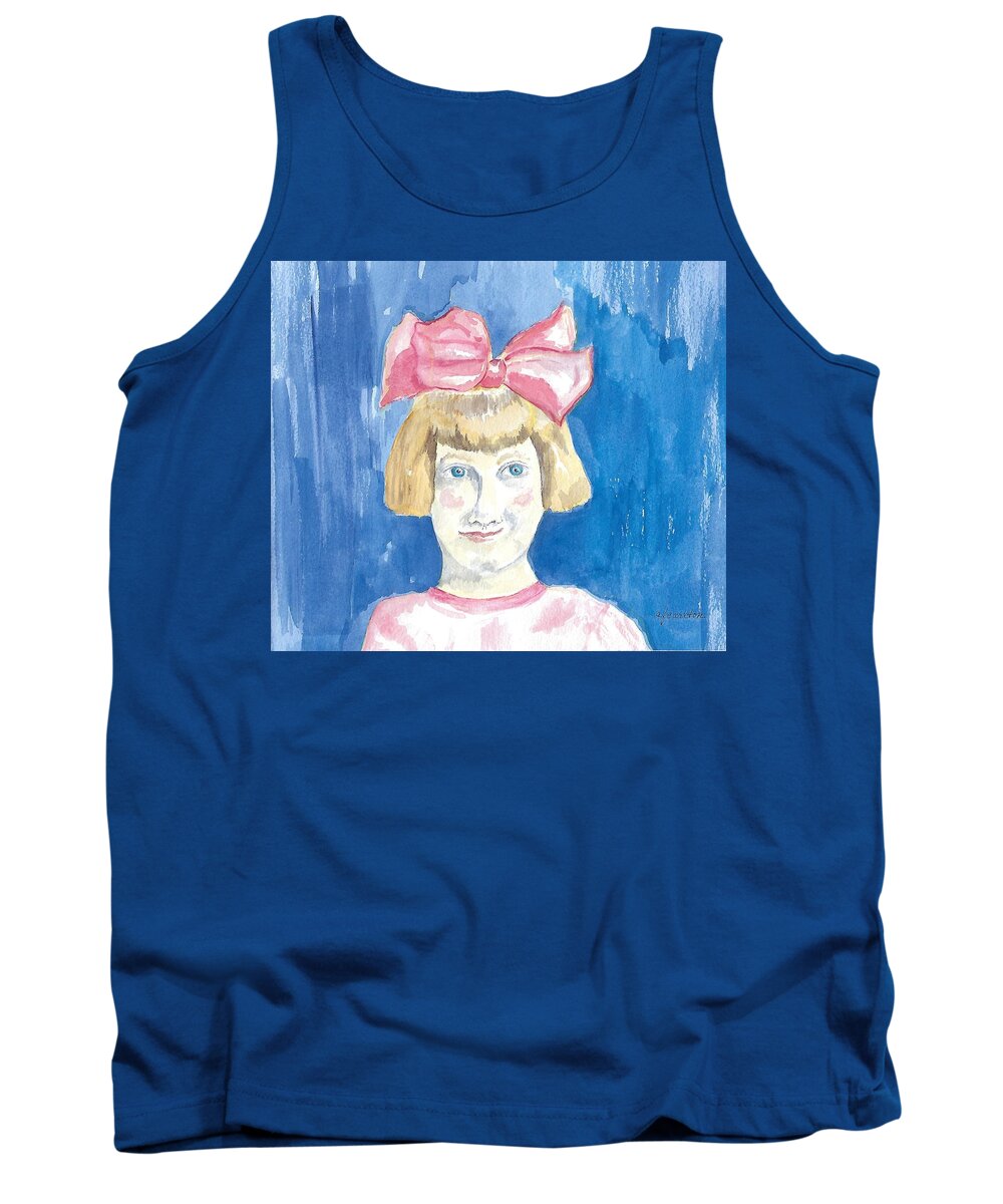 Portrait Tank Top featuring the painting Miss Mischief by Claudette Carlton