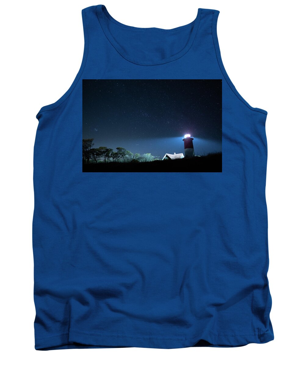 Landmark Tank Top featuring the photograph Nauset Light under the stars by Kyle Lee