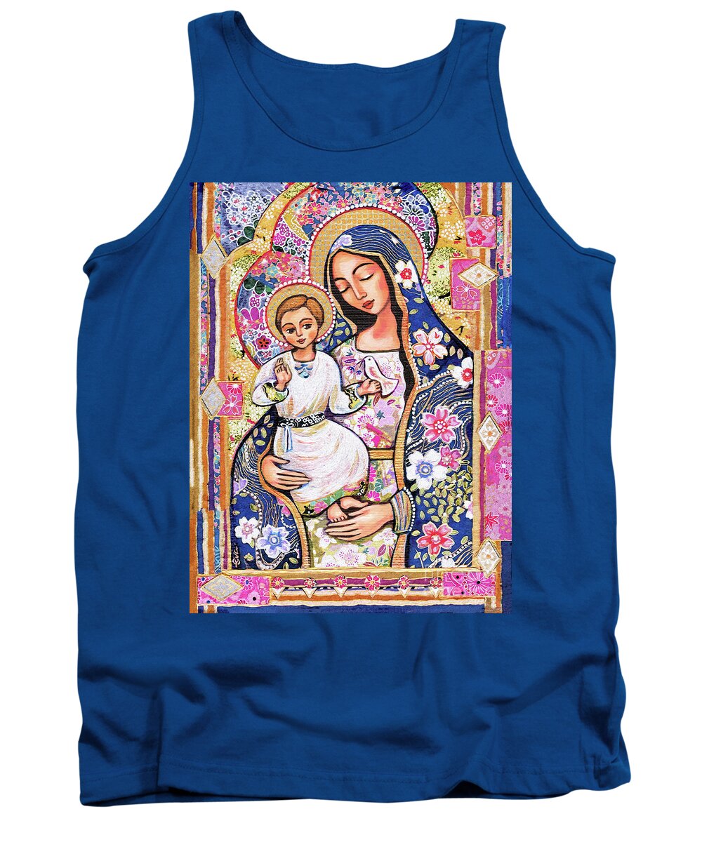 Mother And Child Tank Top featuring the painting Panagia Eleousa by Eva Campbell