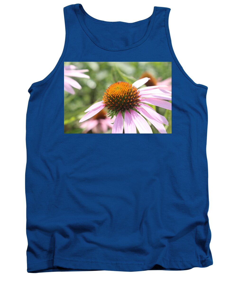 Purple Tank Top featuring the photograph Purple Coneflower Bloom and Petals by Christopher Lotito