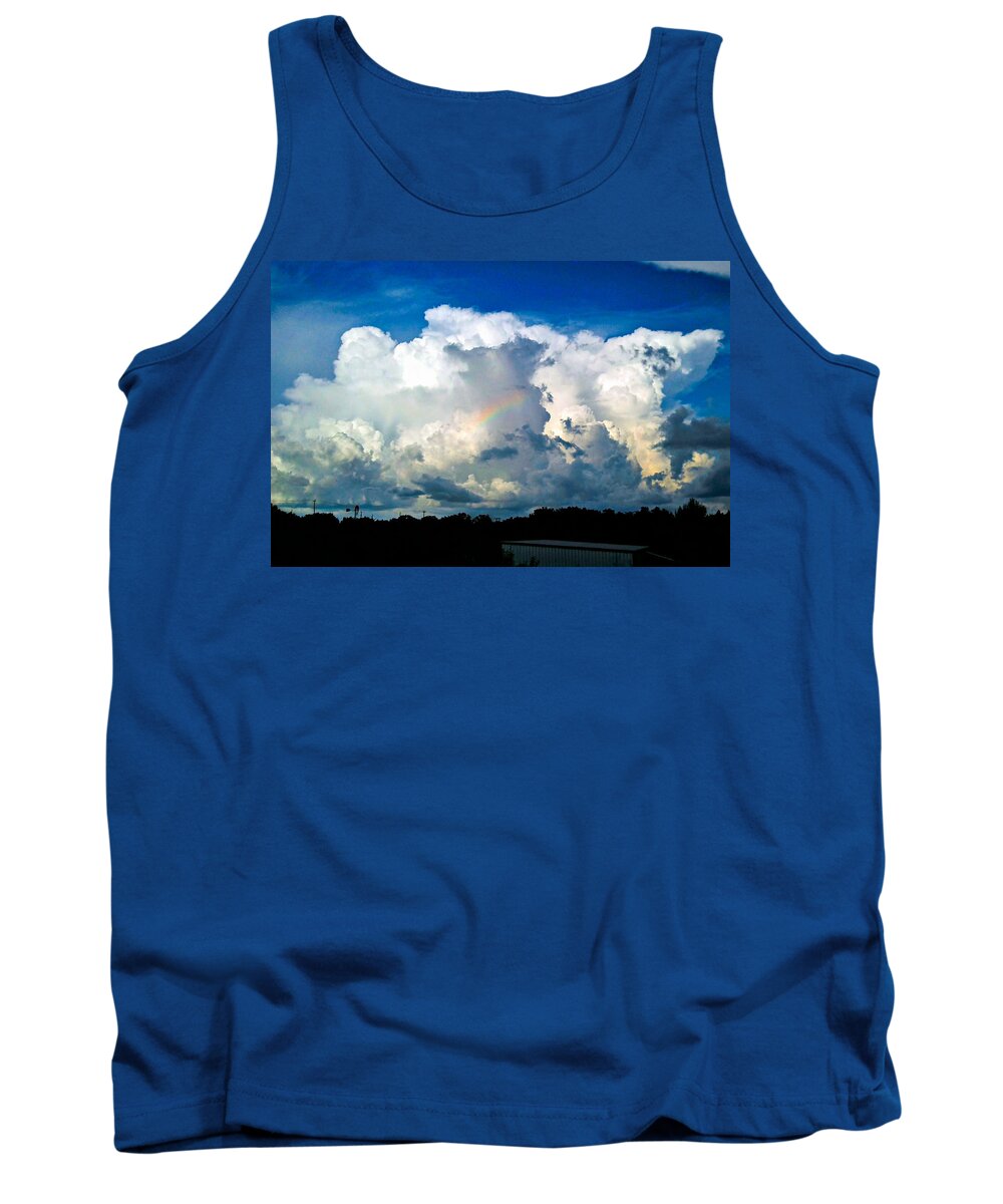 Sky Tank Top featuring the photograph Storm and Rainbow by Ivars Vilums