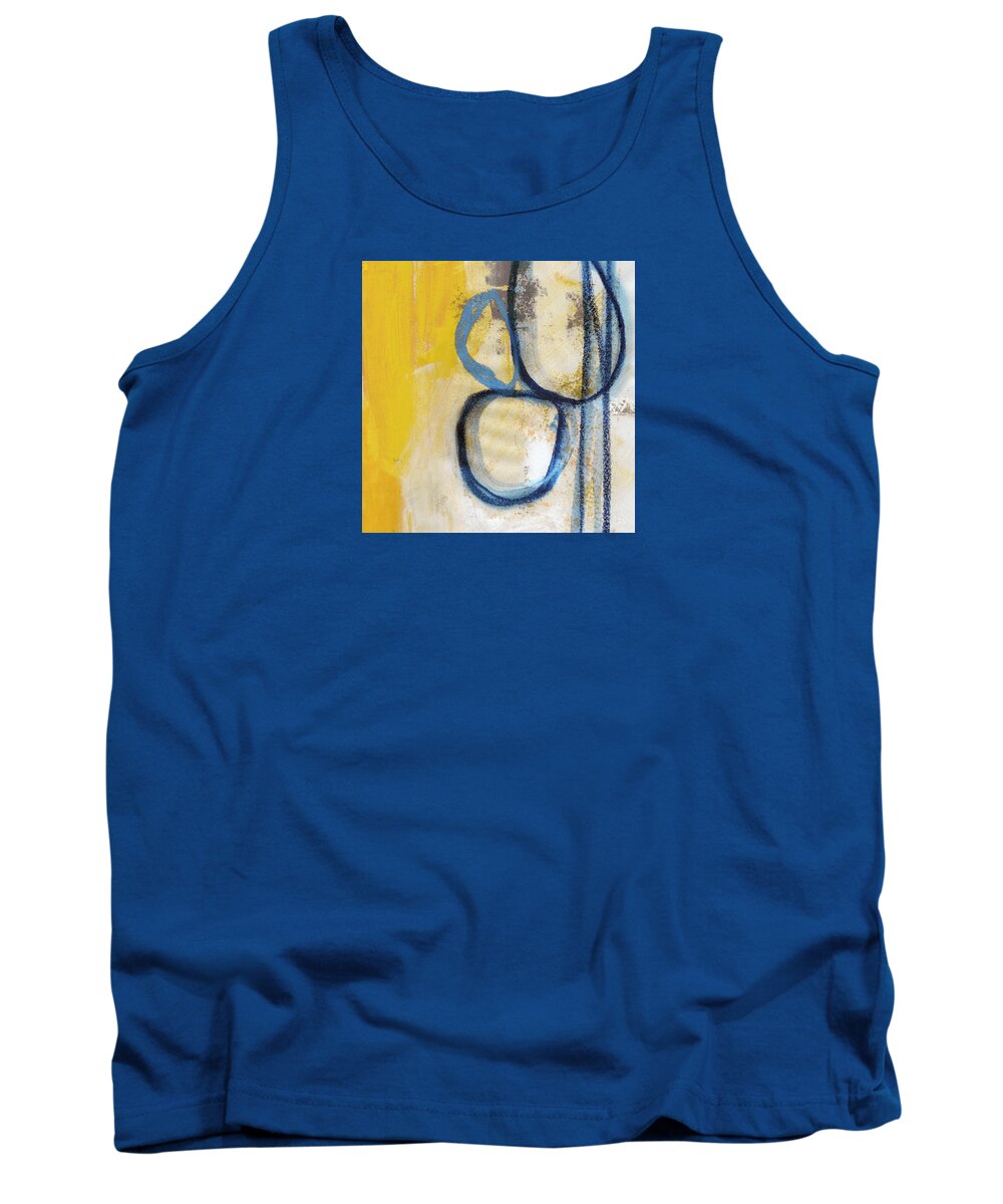 Abstract Tank Top featuring the mixed media Tender Mercies Yellow- Abstract Art by Linda Woods by Linda Woods
