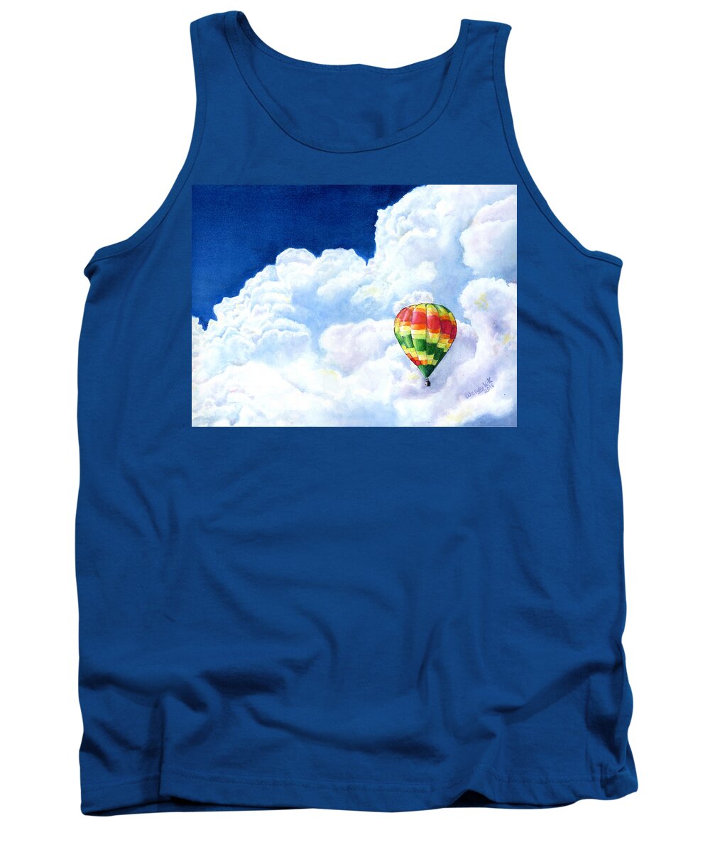 Cloud Tank Top featuring the painting Up and Away by Wendy Keeney-Kennicutt