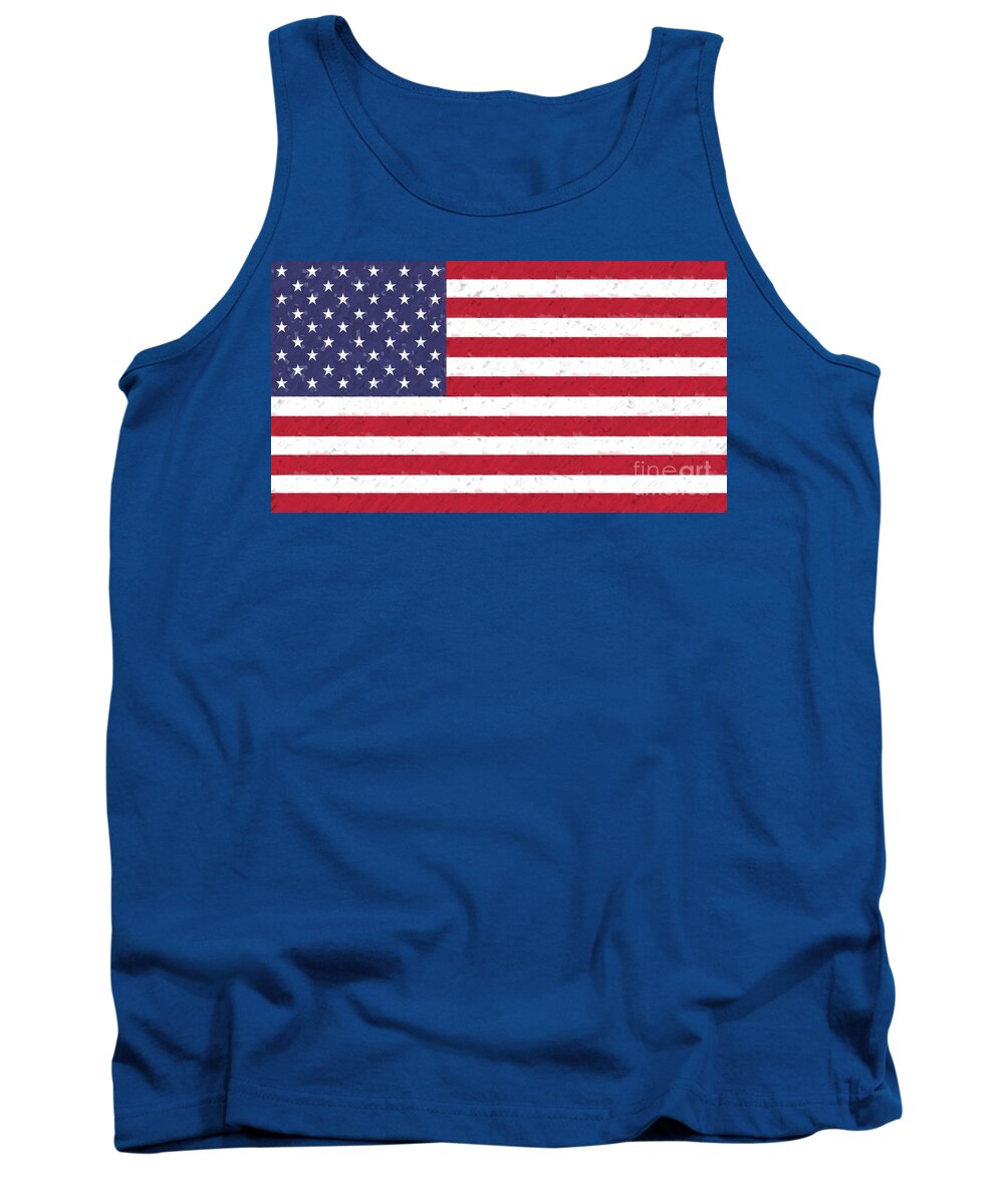 Flag Tank Top featuring the digital art US Flag Brushed by Bill King