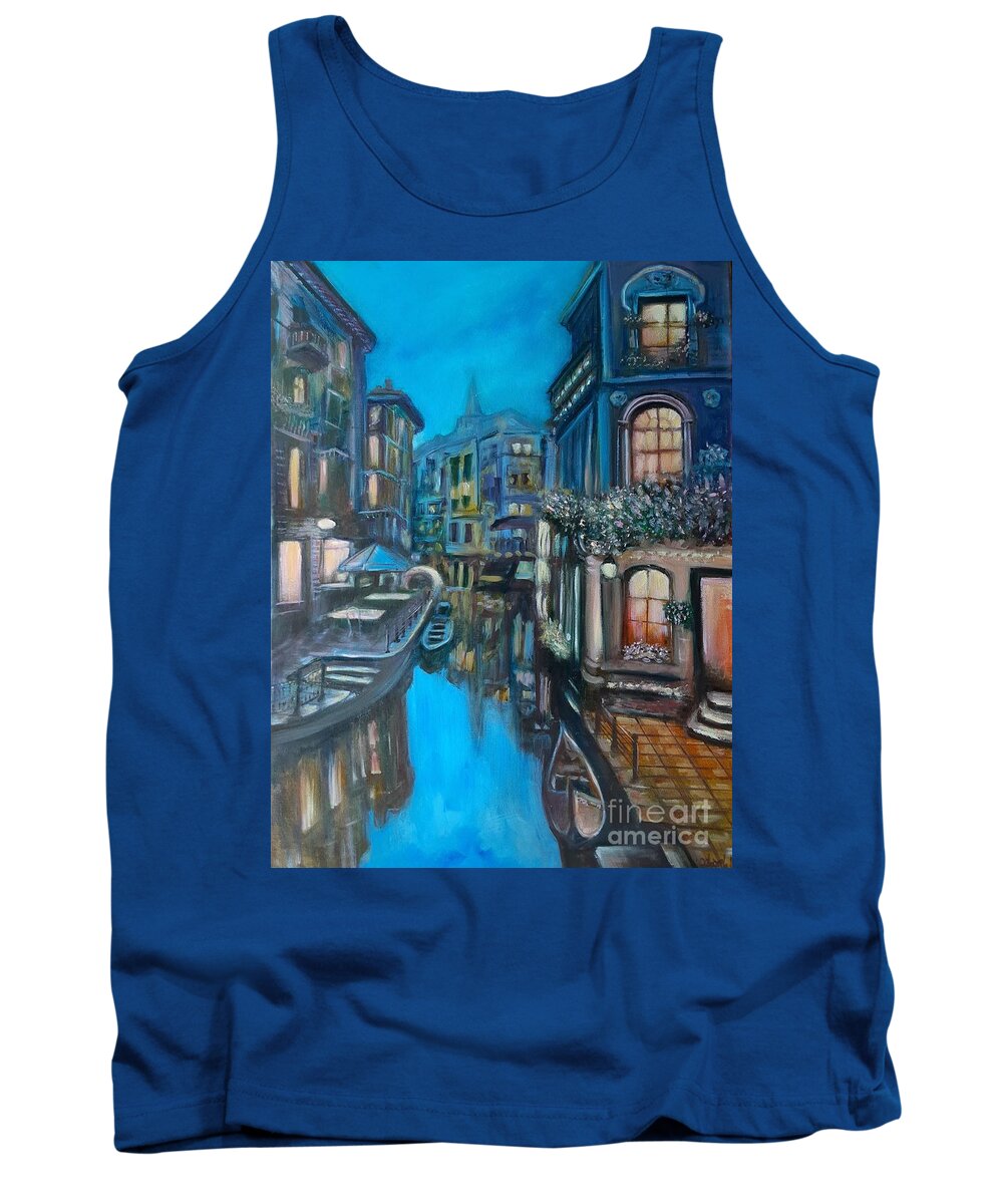 Venice Tank Top featuring the painting Evening in Venice #1 by Deborah Nell