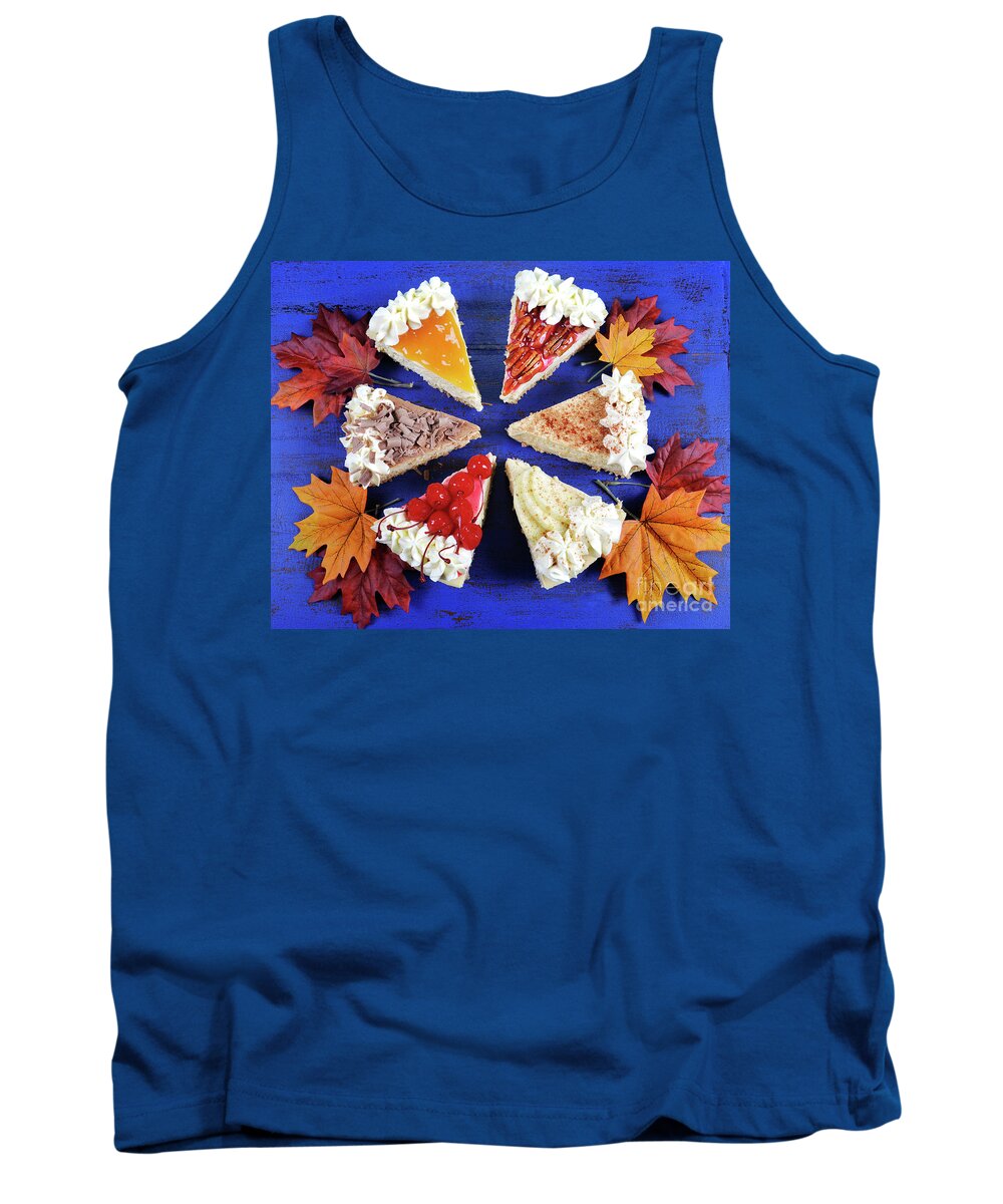 Happy Thanksgiving Tank Top featuring the photograph Pieces of Thanksgiving pies. #1 by Milleflore Images