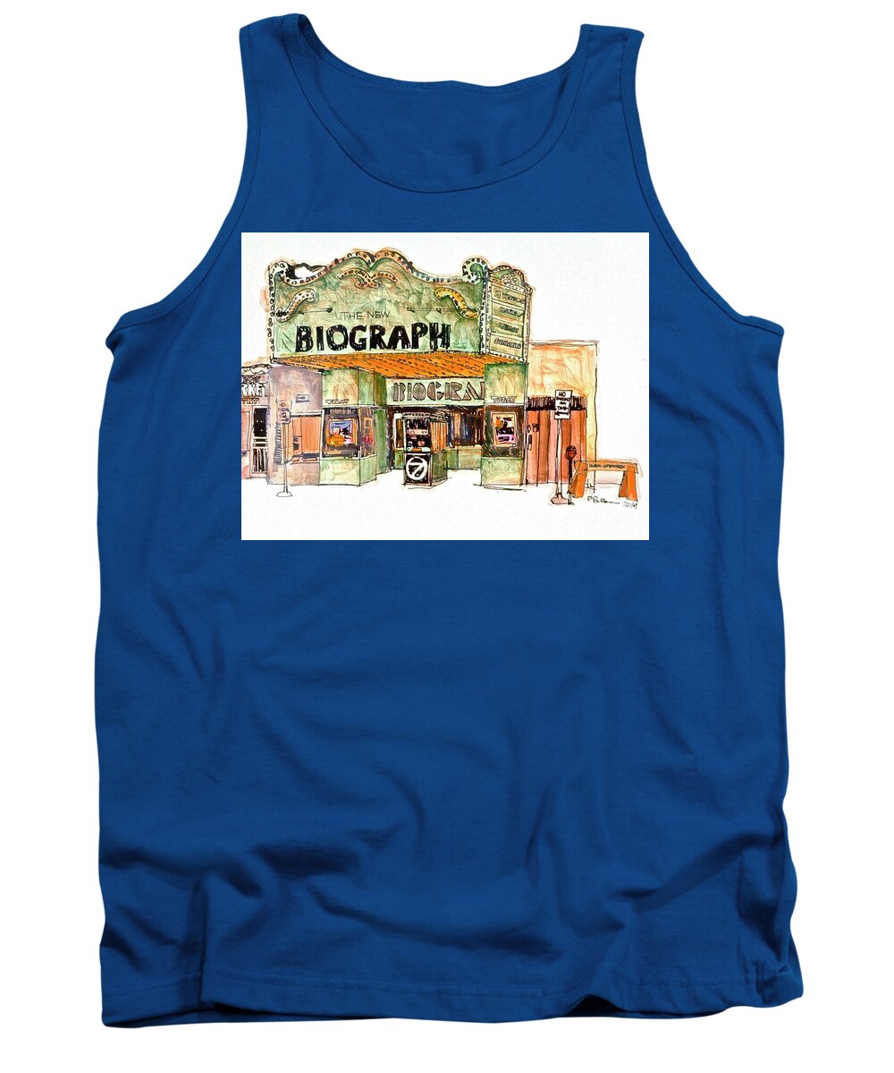 Chicago Biograph Movie Theater Painting Tank Top featuring the painting Chicago Biograph Theater #2 by Robert Birkenes