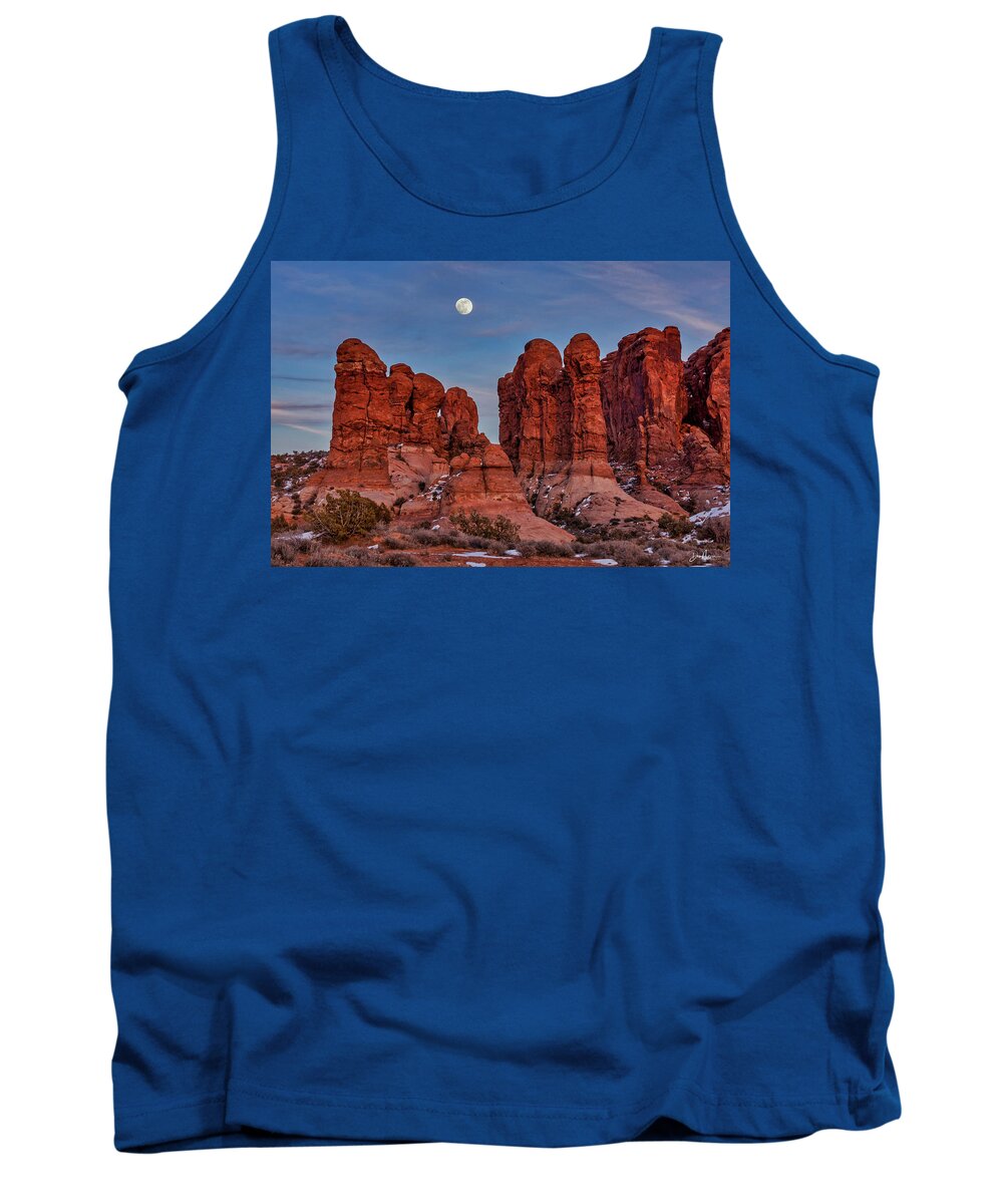 Moab Tank Top featuring the photograph Super Moonrise at Garden Of Eden #2 by Dan Norris
