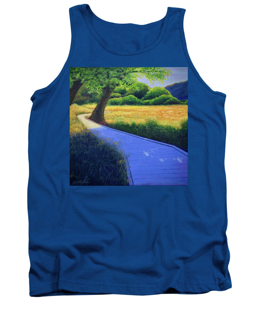 Kim Mcclinton Tank Top featuring the painting A Path a Day by Kim McClinton