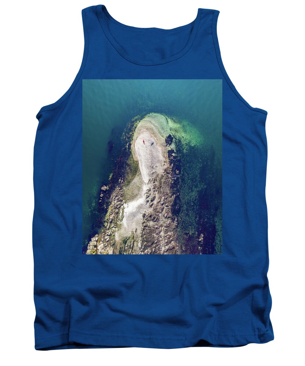 Drone Tank Top featuring the photograph Above Blakely Rock by Clinton Ward