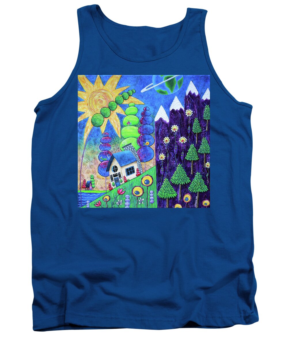 Dreamscape Tank Top featuring the painting Arcadia by Winona's Sunshyne