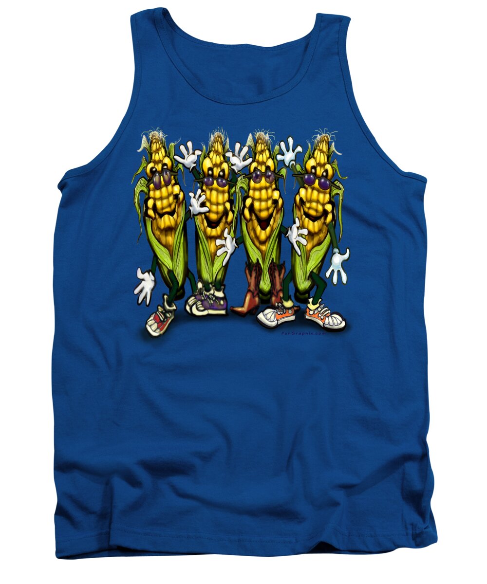 Corn Tank Top featuring the digital art Corn Party by Kevin Middleton